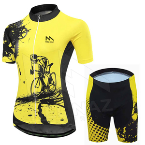 Ensemble de maillot de cyclisme respirant pour homme, manches courtes, anti-transpiration, coupe ajustée, vêtements de sport d'été avec motif à carreaux et fermeture éclair - Product Image 2