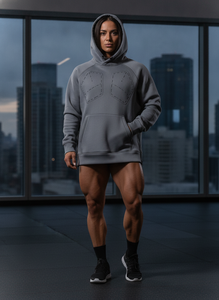 Custom Logo Low MOQ Heavyweight 100% Cotton French Terry Oversized Gym Hoodie <b>Men</b> Vintage Acid Wash Drop Shoulder Bodybuilding - Product Image 5