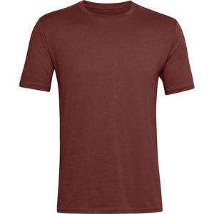 T-shirt décontracté pour homme à col rond et manches courtes en tricot, coupe classique, bordeaux, 100 % coton, séchage rapide, imprimé lettres - Product Image 1