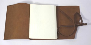 Wholesale Custom Blank Handmade Recycled Cotton Paper Leather Cover <b>Notebook</b> <b>A5</b> Hand Binding Wood And Acid Free Writing Journal - Product Image 3