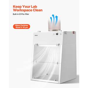 Campana de Extracción de Humos para Laboratorio con Ducto de 22.83 x 25.98 x 24.80 Pulgadas, Área de Trabajo con Luz LED, Prefiltro G1, Equipo de Extracción, Control de Humos para Laboratorio - Product Image 3