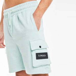 Conjunto de Verano para Hombre, 100% Poliéster, Camiseta de Manga Corta y Pantalones Cortos Tipo Cargo, Color Sólido, Estilo Deportivo Informal, con Logotipo Personalizado - Product Image 5