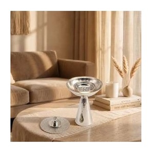 Brûleur d'encens en or avec finition diamantée – Cylindre à bakhoor en métal martelé intégral - Product Image 4