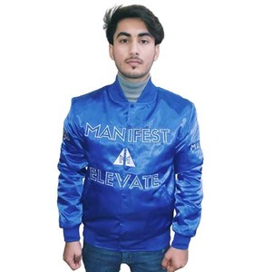 Custom Embroidery Letter Patches Vintage 3D Embroidery Satin Varsity <b>Jacket</b> High Quality 100% Polyester Quick Dry Custom Men - Product Image 1
