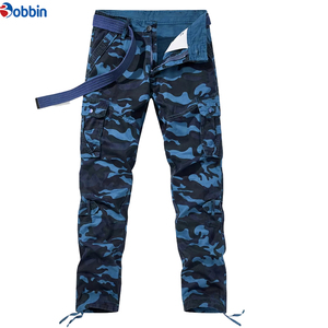 Pantalones Cargo de Camuflaje para Hombre, Cintura Media, Corte Regular, Transpirables, Estilo Workwear, con Múltiples Bolsillos, de Algodón - Product Image 4