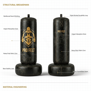 กระสอบทรายตั้งพื้นหนัง PU ราคาส่งถูก สำหรับผู้ใหญ่ ฝึกซ้อม MMA คิกบ็อกซิ่ง ฟิตเนส กระสอบทรายหนัก - Product Image 2