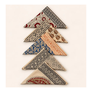 Juego de Pañuelos de Algodón con Estampado Artesanal, Pañuelo Triangular Floral Boho para el Cuello y la Cabeza, para Primavera y Verano - Product Image 3