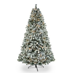 800 Branch Tips 300 <b>Lights</b> <b>with</b> Remote Control 6 FT Pre-Lit Snow Flocked Christmas <b>Tree</b> Artificial Hinged Xmas Pine <b>Tree</b> - Product Image 1