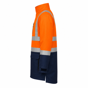 Chaqueta de Seguridad Reflectante de Alta Visibilidad, Resistente al Agua, Naranja Marino, Unisex, Ropa de Trabajo, Personalizable, OEM, Venta al Por Mayor, Impermeables Industriales - Product Image 4