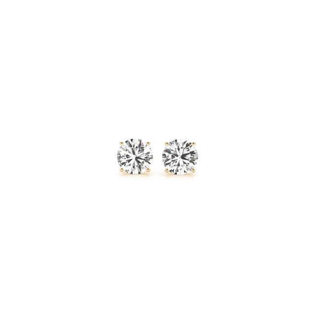 1/2 Cttw Lab Grown Round Moissanite Stud Earrings in 14k Yellow Gold (G/VS2)