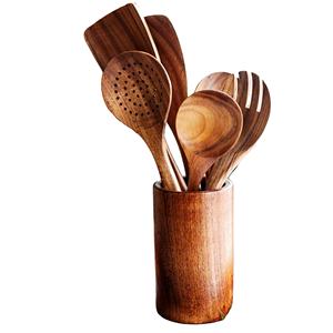 Juego de utensilios de cocina Juego de cocina de madera de 2 Tazones de Venta caliente Hecho EN LA India Incluye juego de servidor de ensalada de madera - Product Image 1