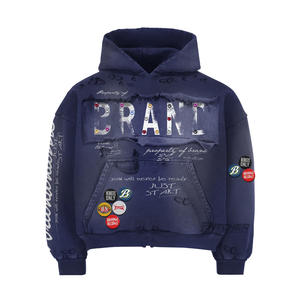 Sudadera con capucha personalizada de algodón grueso de 500 g/m², corte holgado, para hombre, estilo urbano. - Product Image 1
