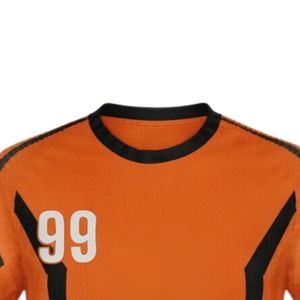 Maillot de handball sublimé orange et noir pour hommes, chemise de sport en polyester à manches courtes, vêtements d'équipe pour l'entraînement et les matchs - Product Image 3