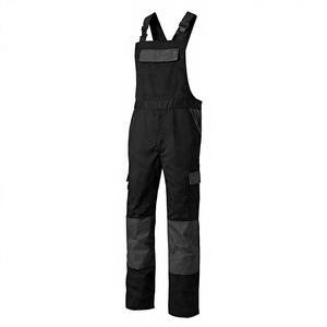 Overol de Trabajo de Algodón Negro con Detalles Verdes, Rodillas Reforzadas, Múltiples Bolsillos, Tela Transpirable y Resistente, Estampado por Transferencia de Calor - Product Image 4