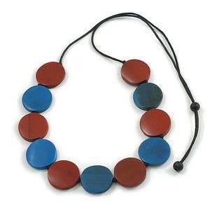Collier élégant en résine et bois avec cristaux pour un usage quotidien, accessoire de mode - Product Image 6