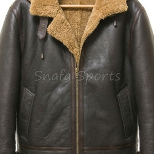 Veste en cuir de mouton véritable ou synthétique sur mesure pour homme, style aviateur, pilote, hiver, bombardier, fabriquée par un fabricant OEM - Product Image 3