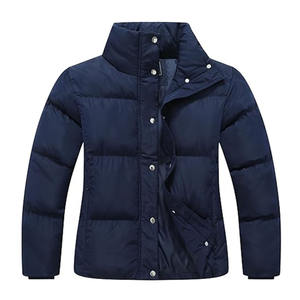 Chaqueta de plumón para hombre, transpirable, con tejido ecológico, cuello alto, manga larga, impresión de logotipo frontal personalizada. - Product Image 1