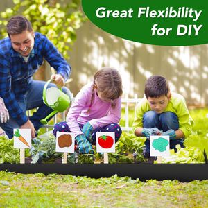 Kit de Borde para Jardín sin Excavación de 66 Pies, Negro, 2 Pulgadas Borde de Jardín Alto de Plástico con 120 Estacas para Césped y Suministros de Jardinería - Product Image 4