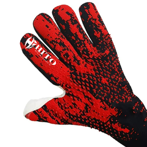 Custom Desig Black and Red Kint Soccer Goalkeeper Gloves with 4mm German Latex Negative Cut - Product Image 5