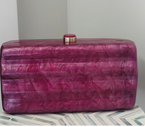 Pochette mode pour femmes en résine multicolore Art Marbre Look Design Epoxy Ladies Bag Box Purse from India - Product Image 5