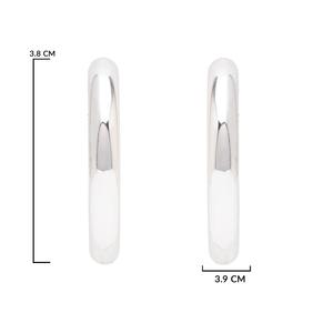 18K Gold Plated <b>Silver</b> <b>Stud</b> Earrings Classic Half Hoop Design (E3301S) - Product Image 3