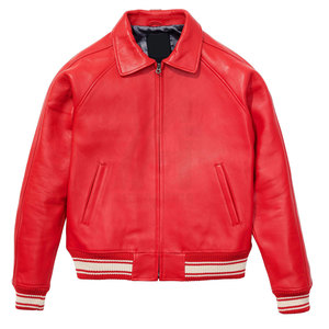 Red PU Leather Bomber <b>Jacket</b> <b>Men</b> Casual Zipper Closure O-Neck Collar Solid Color Winter Fleece Lining Windproof - Product Image 3