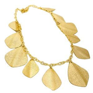 Collar de hojas con estilo chapado en oro para mujer, joyería de moda americana, cadenas de latón con perlas, religioso cristiano para aniversario - Product Image 2