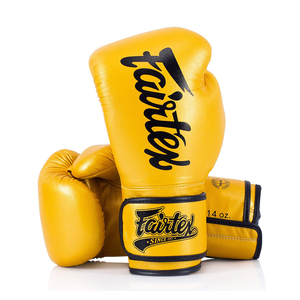 Professional Pro Fighting Fairtex Yellow Sparring Boxing Gloves Genuine Cowhide Leather Breathable Adjustable Wrist <b>Strap</b> Boxing - Product Image 1