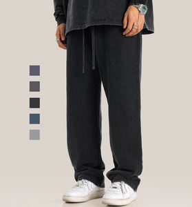 Pantalon de survêtement Vornex Industry de haute qualité 100 % coton, personnalisé, sport, décontracté, hip-hop, uni, gaufré, ample pour homme - Product Image 1