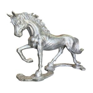 Figura de caballo de aluminio fundido hecha a mano, elegante escultura metálica de un gallo en pleno levantamiento, decoración para interiores modernos. - Product Image 5