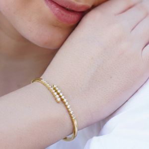 Pulsera Clásica de Plata de Ley Chapada en Oro Rosa con Motivo de Corazón y Diamante Cultivado en Laboratorio para Mujer, Regalo de Aniversario y Ocasiones Festivas - Product Image 5
