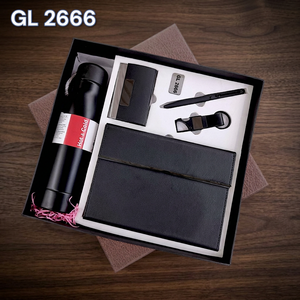 Coffret cadeau d'entreprise premium 5 pièces avec carnet en similicuir, stylo, porte-cartes, porte-clés et gourde en acier pour les professionnels - Product Image 5