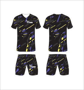 Conjunto de Camiseta de Fútbol Sublimada con Cuello en V para Hombre, Ropa Deportiva, Estampado Geométrico, Secado Rápido, Manga Corta, Ajuste Atlético para Todas las Temporadas - Product Image 1