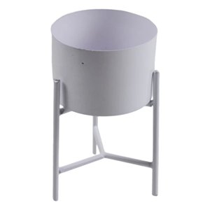 Juego de 2 macetas de metal con acabado dorado de diseño moderno con soporte de hierro, perfectas para decoración de jardín, interior y exterior del hogar. - Product Image 6