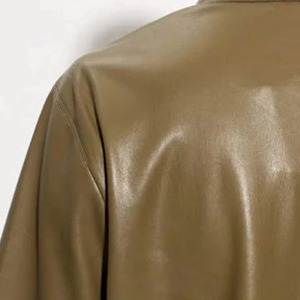 Mens Faux Leather <b>Shirt</b> with Straight Short Sleeve <b>Button</b> Front Top for Daily Fashion Casual Gatherings and Smart Style Looks - Product Image 6