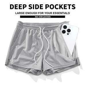 Shorts de sport pour homme 220g, personnalisables avec logo, 100% coton, séchage rapide, respirants, vêtements de sport pour homme, shorts de jogging - Product Image 3