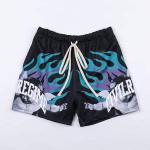 Men's 100% Polyester Double-<b>Layer</b> Gym Canvas Shorts Custom Graphic Digital Printing Embroidered Comfort Elastic Waistband - Product Image 1