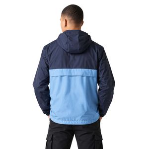 <b>Navy</b> Blue <b>Men's</b> Color Block Overhead <b>Jacket</b> Hooded Pullover Windbreaker Long Sleeve Outdoor Casual Lightweight Sportswear - Product Image 2