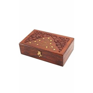 กล่องเครื่องประดับแกะสลักจากไม้โรสวู้ดทำด้วยมือจากอินเดีย - Product Image 2