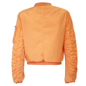 <b>Women</b> Modern Bomber Jacket Fashion Streetwear Casual Lightweight Zip Up <b>Coat</b> Custom Logo OEM Wholesale Manufacturer - Product Image 3