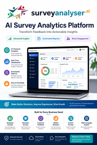 SurveyAnalyser.AI แพลตฟอร์มวิเคราะห์ข้อมูลแบบ AI สำหรับองค์กร เพื่อข้อมูลเชิงลึกแบบเรียลไทม์และการรายงานอัตโนมัติ - Product Image 1