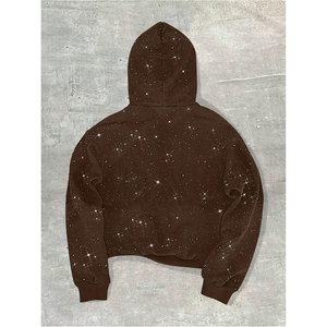 Sweat-shirt à capuche oversize pour homme, pull en molleton unisexe avec poche, imprimé à pois décontracté, haut d'automne, sweats à capuche personnalisés OEM - Product Image 2