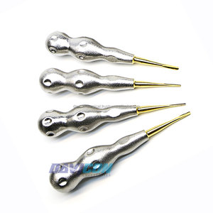 La alta calidad de servicio pesado alemán inoxidable Conjunto de 4 MILLER APEXO DENTAL este ascensor oeste curvado Derecho + izquierda redondeado - Product Image 1