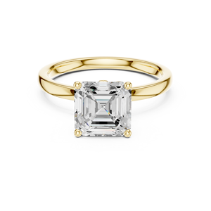 High Quality Everyday Wear <b>Ring</b> For Women <b>Crafted</b> From 14k Solid Yellow Gold Featuring Prong Set Asscher Cut Lab Grown Diamond - Product Image 1