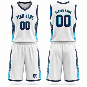Conjunto de Uniforme de Baloncesto Personalizado, Cuello en V, Sin Mangas, Sublimado, Poliéster que Absorbe la Humedad, para Adultos, Unisex, Ropa de Equipo - Product Image 3