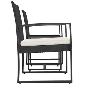 Juego de Comedor de Jardín de Ratán PP Negro, Diseño Modular Estándar - Product Image 4