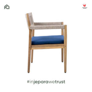 Sillón de Salón en Madera de Teca Maciza con Respaldo de Cuerda Tejida, Mueble de Alta Gama para Hotel, Villa o Resort - Product Image 6