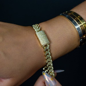 Luxury IGI Certified Iced Lab Grown Diamond Cuban Link Chain <b>Bracelet</b> 10K 14K Gold Plated Hip Hop Style Unisex D VINS JEWELS - Product Image 4