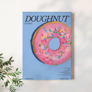 Decoración festiva para pared, póster con ilustración de postres de donuts, lindo cuadro artístico para pared de cocina - Product Image 1
