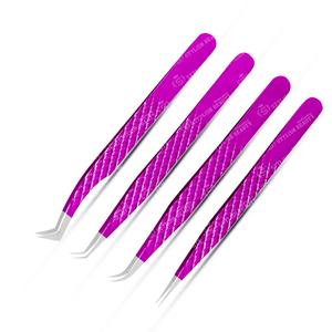 Pinzas de pestañas con logotipo personalizado de la mejor calidad al por mayor pinzas de extensión de pestañas con empuñadura de diamante de acero inoxidable puntiagudas con etiqueta privada - Product Image 2